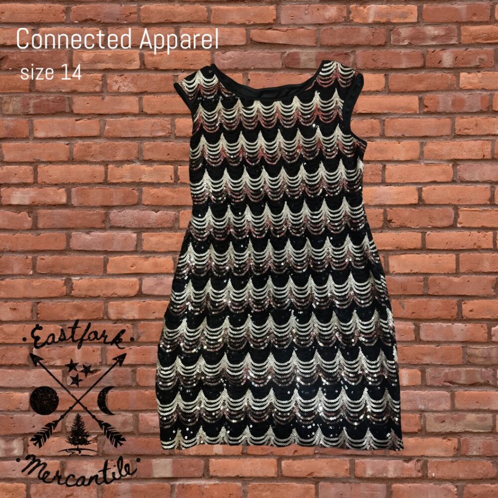Connected Apparel Ladies Formal Sequin Dress Women's Size 14